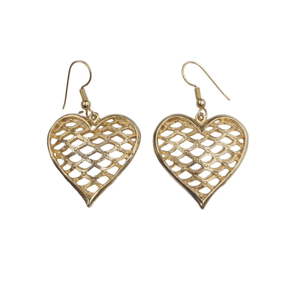 Gold Heart Earrings - Picture 7 of 10